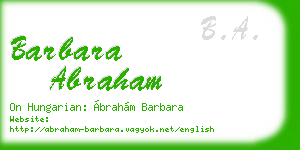 barbara abraham business card
